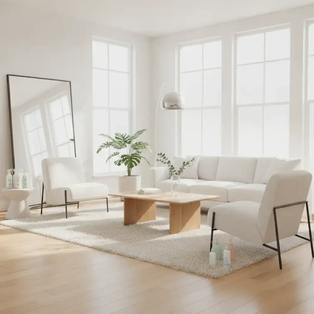 Pristine living space cleaned with PrimeLeads products